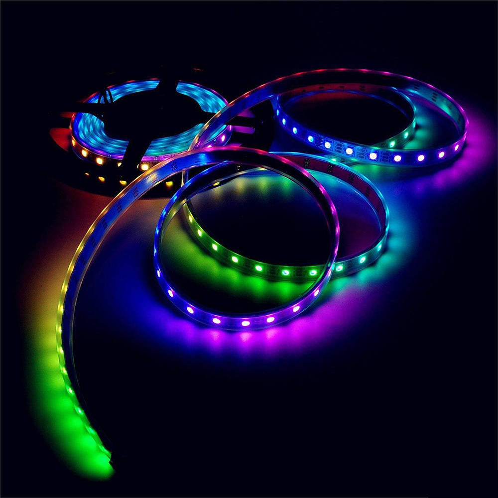 WS2812B DC5V Series Flexible LED Strip Lights, Programmable Pixel Full Color Chasing, Outdoor Waterproof Optional, 360LEDs 16.4ft Per Reel By Sale